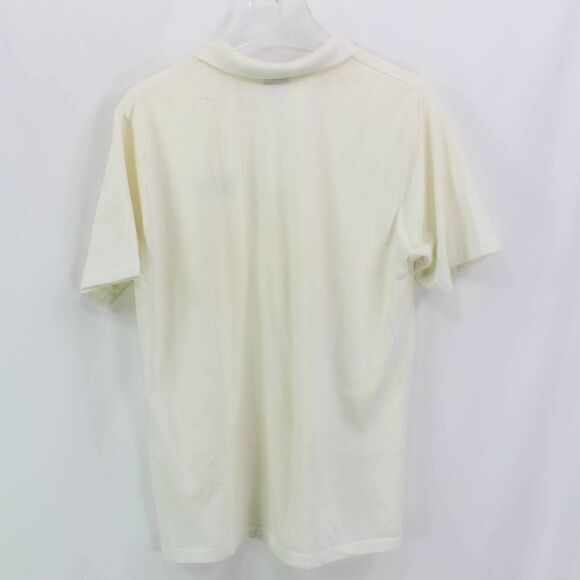 80s Vintage Mens '84 US Open Short Sleeve Polo Shirt White Blue Cream - Picture 5 of 11